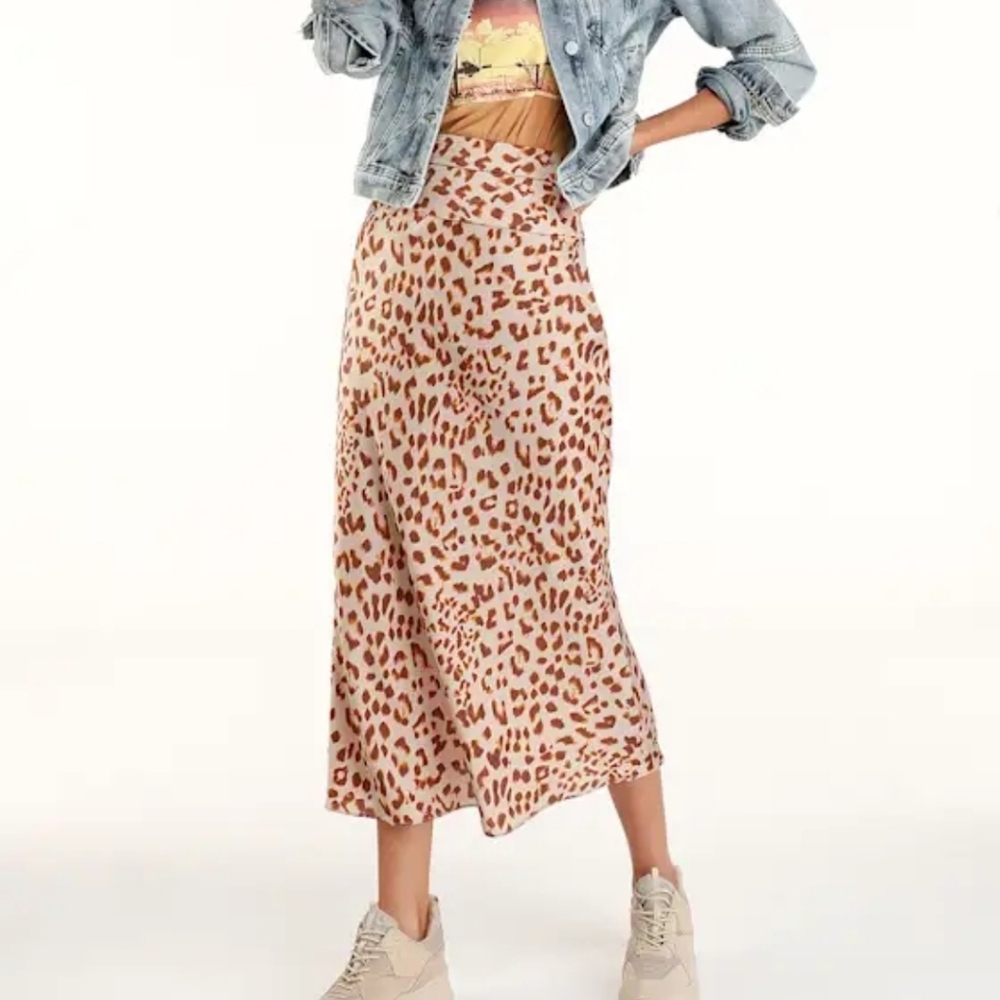 Free People Normani Animal Print Skirt